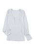 U Neck Button Knit Long Sleeve Top